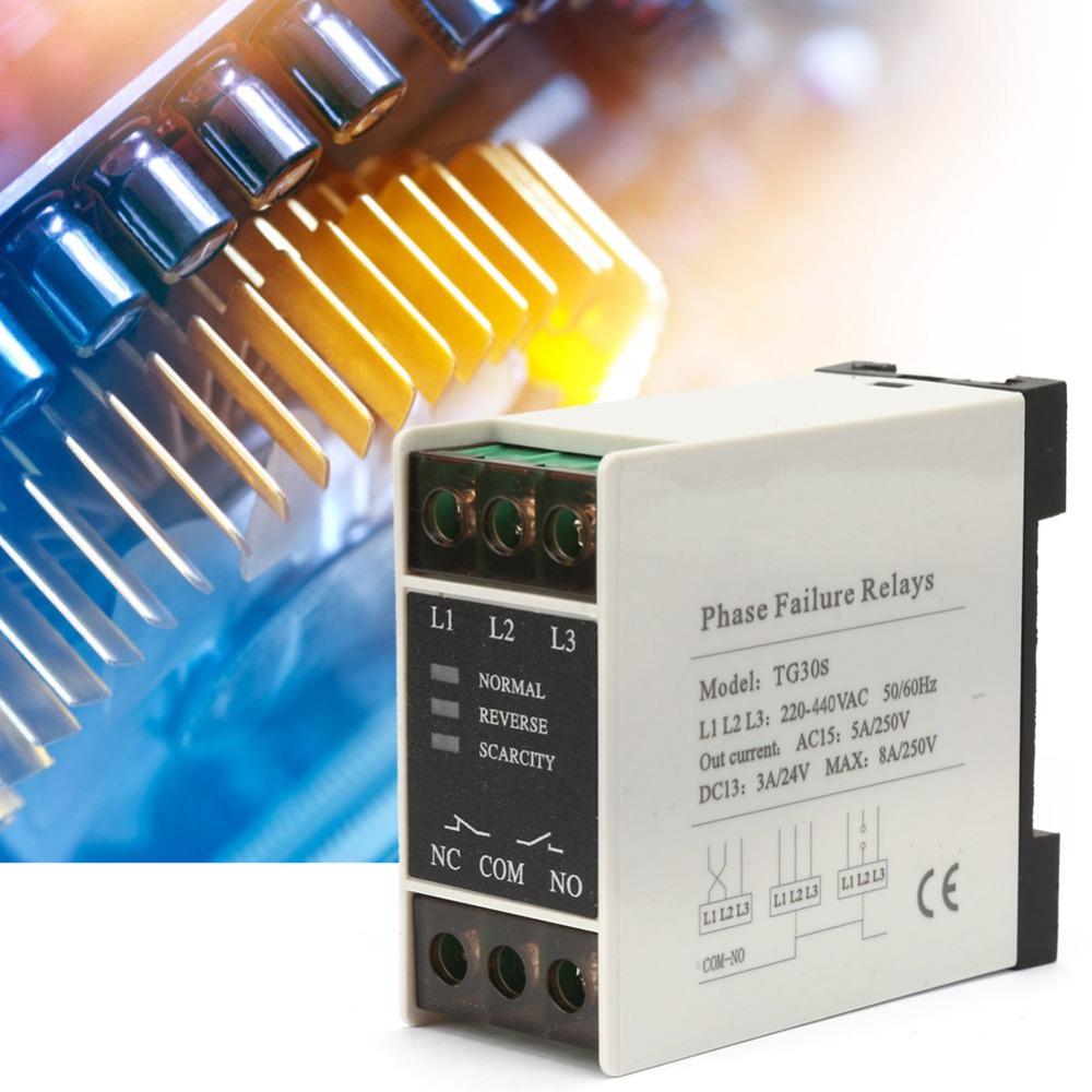 Mini Size TG30S Phase Sequence Relay Guide Rail Installation Sequence Protector Voltage Detection