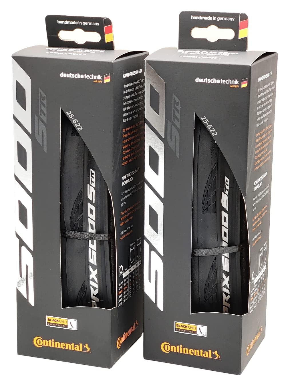 

Continental Grand Prix 5000 S TR Tubeless Ready - Pack of 2 Tires (700x25 / 25-522)