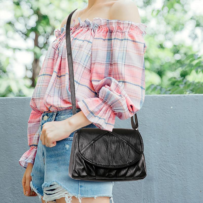 Geantă de mamă de vârstă mijlocie de mare capacitate, geantă de umăr la modă din piele moale, geantă pătrată mică retro
