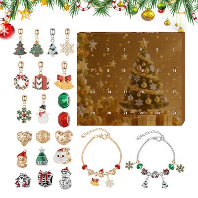 Christmas Advent Calendar DIY Bracelet 24-Days Countdown Jewelry Making Gift Box Calendar Advent 2025 Girls Bracelet Kit