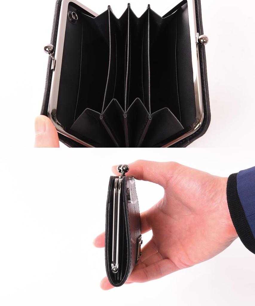 SEAL Kiss Lock Wallet Wallet Mini Wallet Billfold Card Case Coin Purse Waterproof Sorting Made in Japan PS-203BK