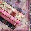 5Yarduri/rol Hârtie Artă Buchet de Flori Hârtie de Ambalaj Bumbac Lapte Hârtie de Căptușeală Interioară Hârtie de Bumbac Nețesută Imprimată