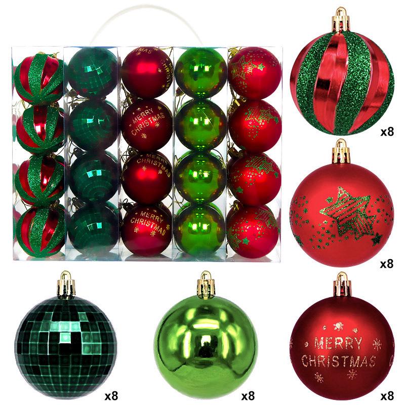 Cross-border Christmas Ornament Set: 40 Decorative 6CM Painted and Plated Plastic Balls.
