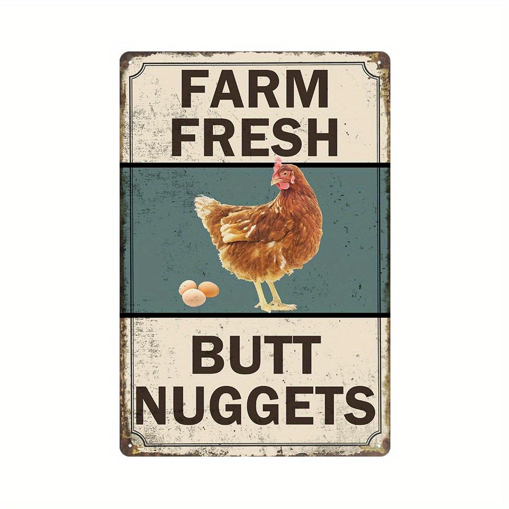 Crazy Chicken Coop Cedule Retro kovová uvítací plaketa Legrační statek Ideální pro kurník nebo kuchyni Ideální dárek na zeď