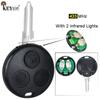 KEYECU with 2 Infrared Lights 433Mhz Remote Key & Shell AEC Chip for Mercedes Benz Smart Fortwo Forfour Roadster City Passion