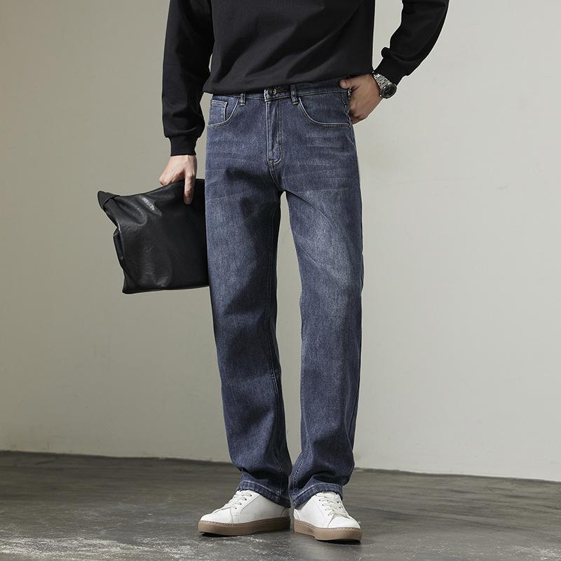 Light Mature Style Jeans For Men In Autumn American Fashion Brand Loose Straight Slim Casual Long Pants Autumn And Winter Style