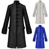 New Men's Coat Solid Color Fashion Steampunk Retro Men's Uniform Stand-up Collar Halloween COS Suit
