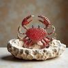 European & American Creative Rhinestone Crab Brooch - Women's Exaggerated Alloy Animal Pin Corsage Accessories, New Design.