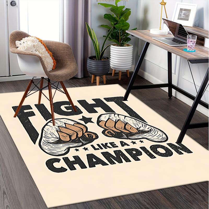 Fight Like A Champion Chair Mat: Office Carpet, Oversized Rug for Home Decor, Sofa Mat, Desk Pad Gift Suitable for Bedroom, Living Room, Any Room