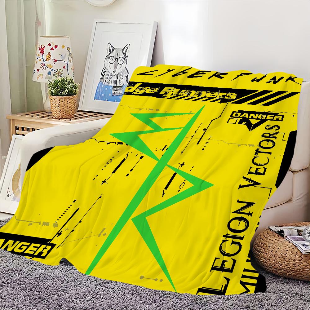 COOL-C-Cyberpunk E-Edgerunners Blanket For Soft Throw Blanket for Picnic Bed Sofa Home Bedroom Cozy Warm Comfortable