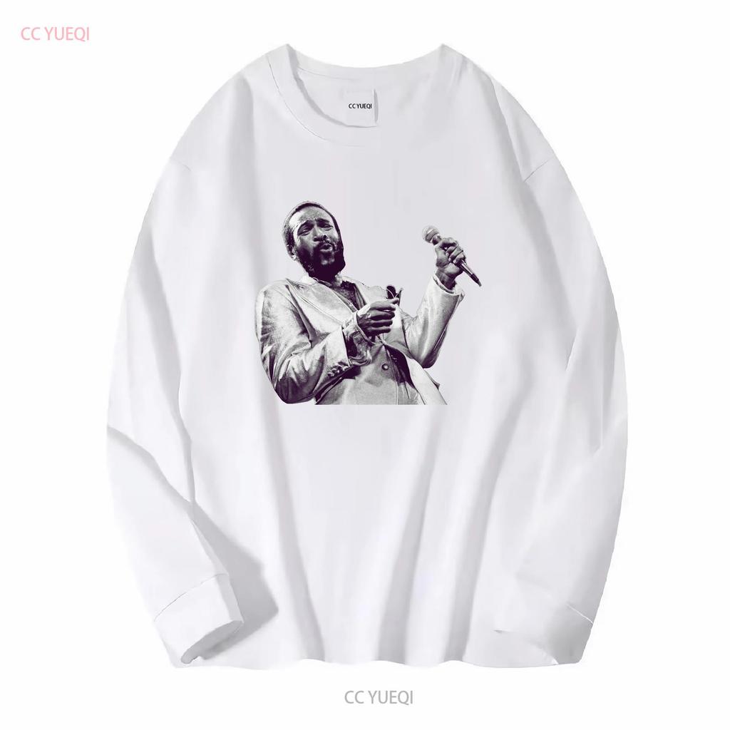 Marvin Gaye Photo T Shirt Concert Whats Going On vintage Washed Unisex Versatile Comfortable designer clothes fashion