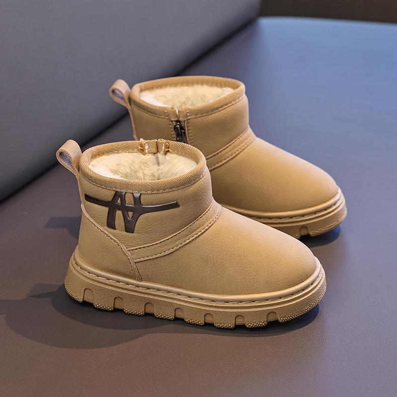 Children's Thickened and Fluffy Boots Winter New Pure Color Cotton Boots for Boys and Girls