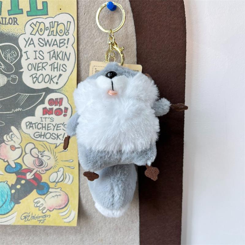 Cute Sesame Fox Squeaky Plush Doll Stuffed Animal Toys Keychain Backpack Pendants Bag Hanging Ornaments Couple Accessories Gifts