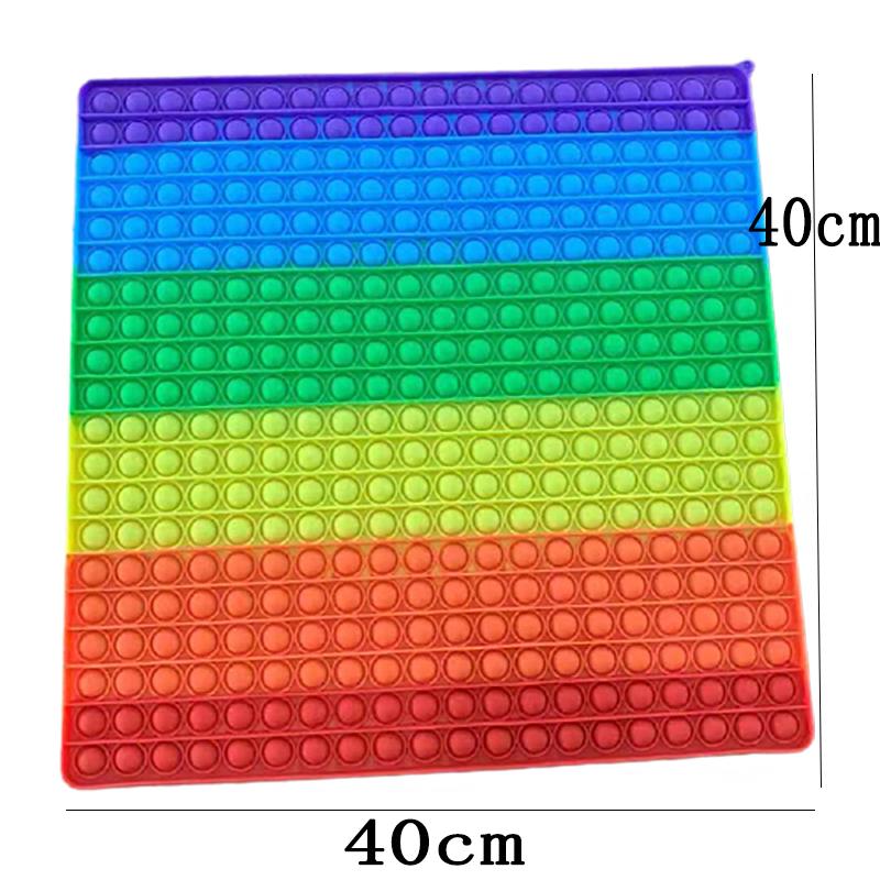 Reusachtige Grote Antistress Push Bubble Regenboog Hart 20-50CM Fidget Speelgoed Groot Simpel Dimmer Figet Speelgoed Kinderen Kuiltje Tie Dye Spel Cadeau