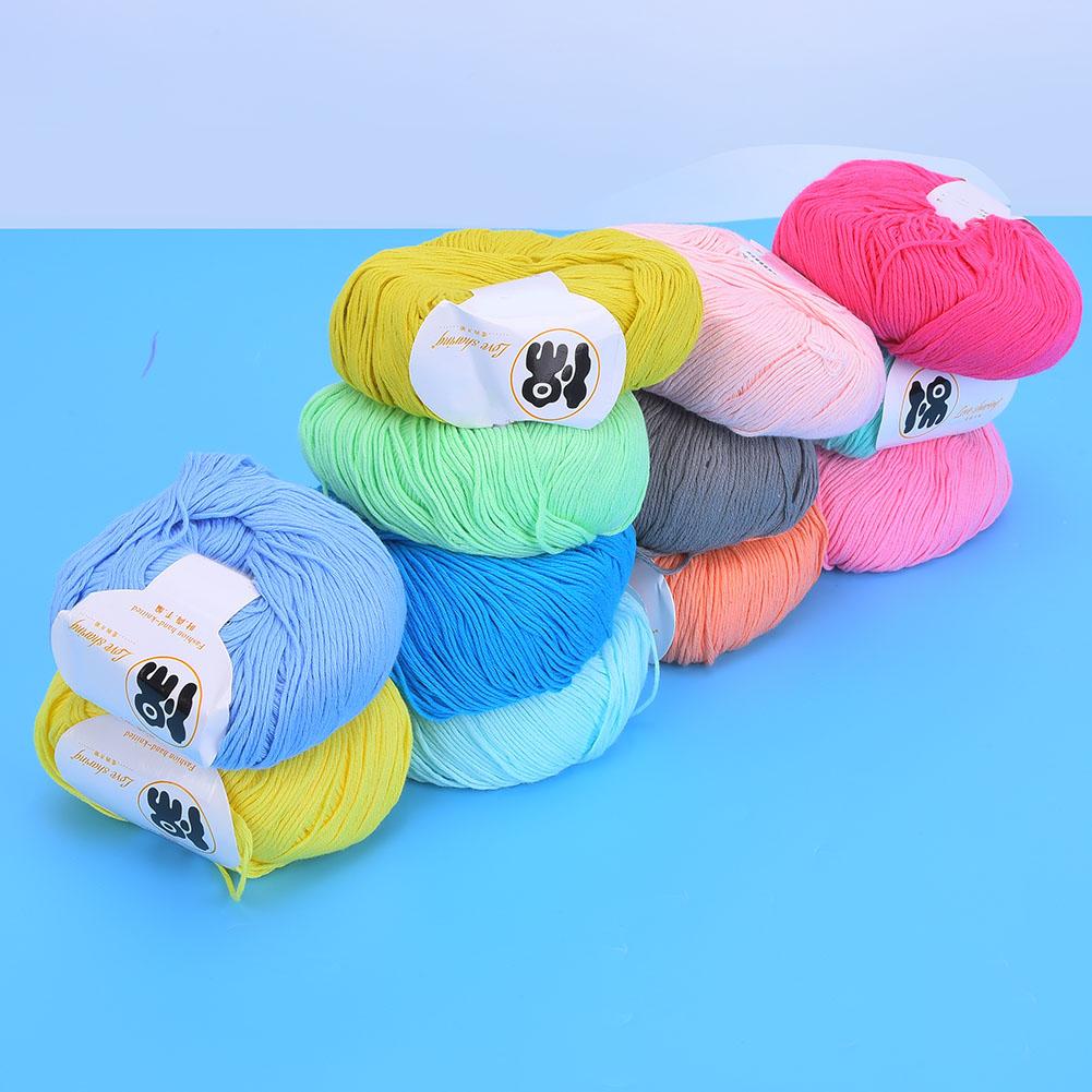 12 Colors Cotton Yarn Crochet Weaving Cotton Thread Soft Warm Baby Yarn