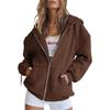 Felpa con zip metallica unisex transfrontaliera - Colore tinta unita, Giacca Autunno/Inverno