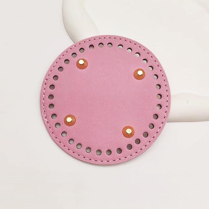 Hand-Crocheted DIY HyunA Woven Bag Base - 12cm Round PU Leather Bottom for Handbag Accessories