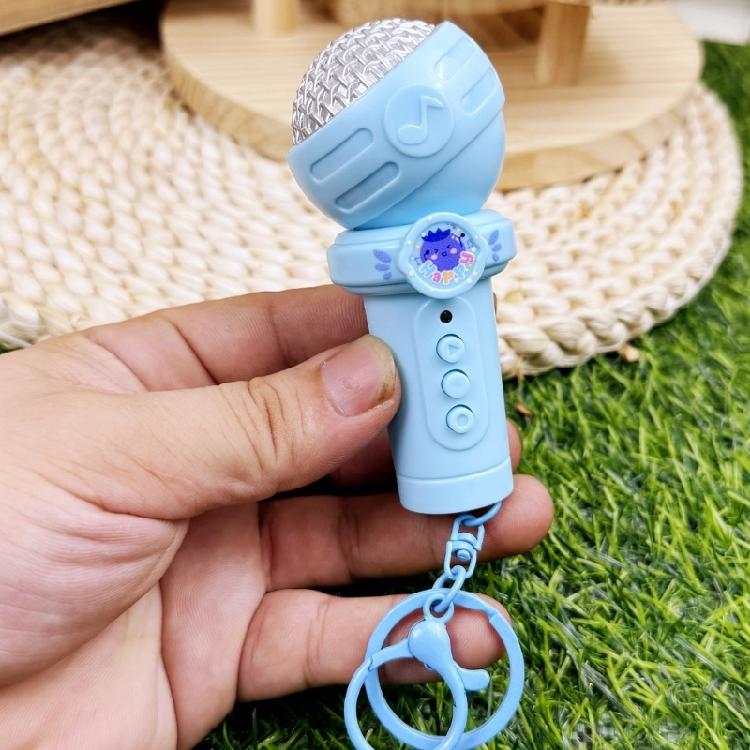 Kids Microphone Keychain Shape Recorder Pendant Reusable Recording Function Compactly Keyring Design Safe ABS Gift Item