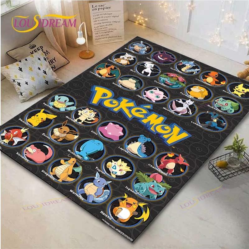 Pokémon Pikachu Teppich Wohnzimmer Schlafzimmer Bettvorleger Arbeitszimmer Computerstuhl Heimtextilien Fußmatte Teppich