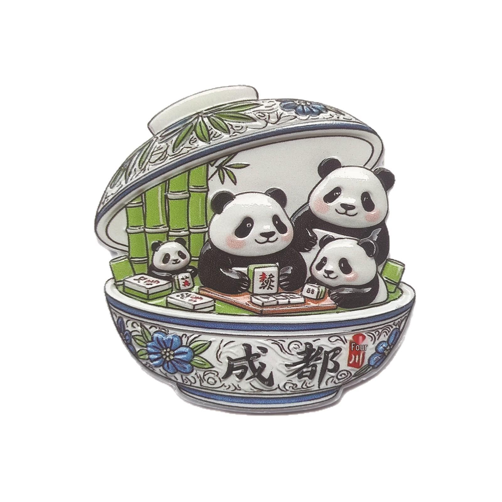 Чэнду Панда и Сиань Терракотовая армия Денежное дерево Магнит - Креативный сувенир из путешествия Money Tree