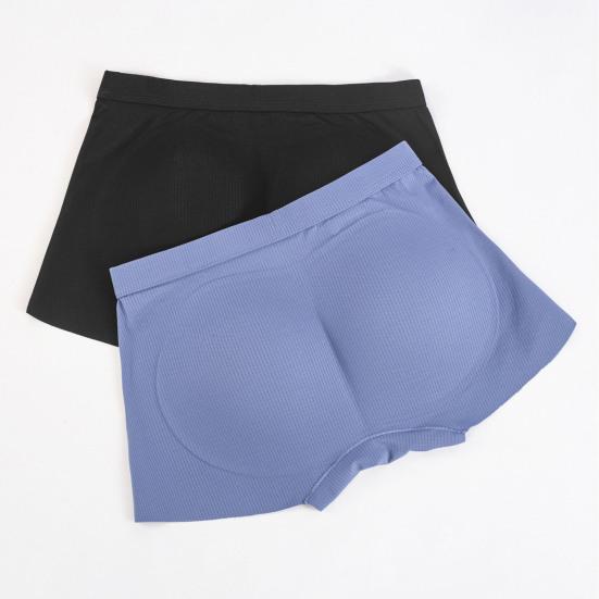 Ropa interior tipo bóxer con diseño 3D de efecto sin dejar huellas, de tiro medio, de color liso, diseño ergonómico convexo en forma de U