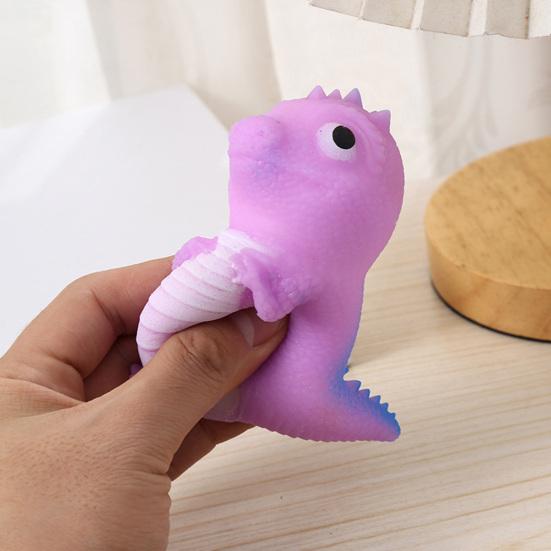 Mini Dinosaur Squeeze Toy Anxiety Relief Cartoon Dino Stress Ball Decompression Stretchy Dinosaur Shape Sensory Toy