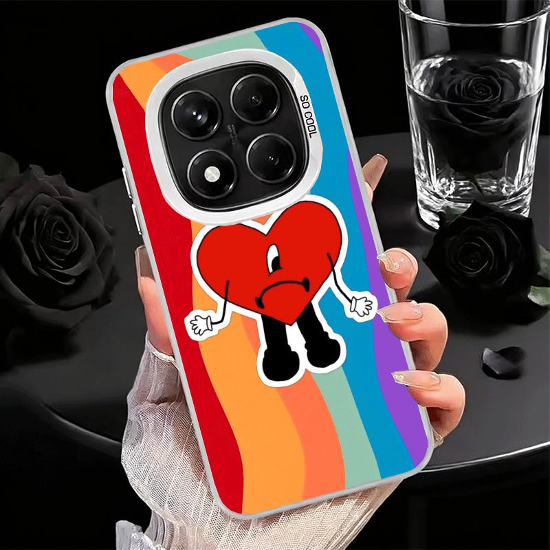 Bad Bunny Heart Shockproof Phone Case for Xiaomi Redmi Note 15 14 13 12 Pro Plus 11 11S 11T 5G Cover Anti Fall Fundas