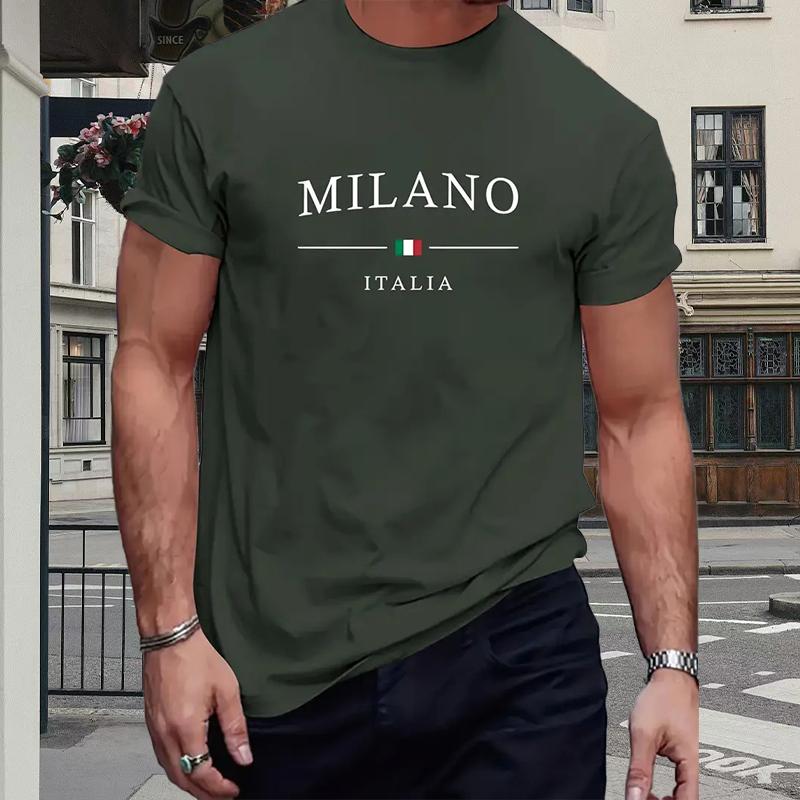 

Новая летняя мужская модная футболка, индивидуальная универсальная принтованная мужская футболка, топ L зелёный