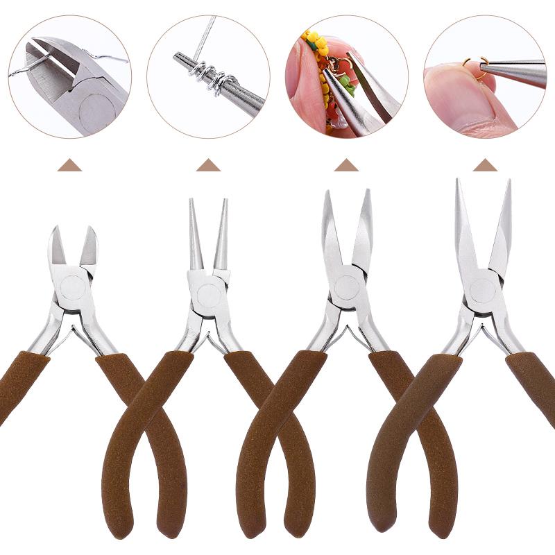 Professional Jewelry Making Tools Jewelry Pliers Needle Nose Pliers Round Wire Cutters for Supplies Wrapping DIY Crafts Beading