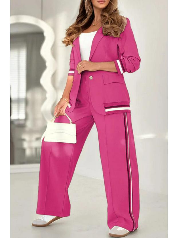 2025 Euro-American Ribbed Solid Color Fashion 2-Piece Set