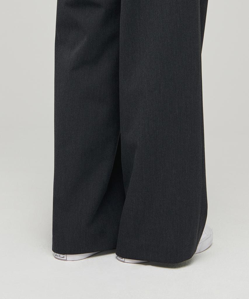 MUSINSA STANDARD WOMAN Women'S Real Wide Belted Slacks [Charcoal Gray]