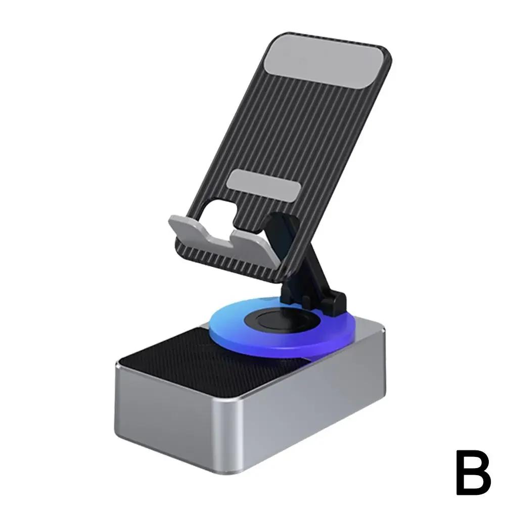 

Складная подставка для мобильного телефона 3 в 1, держатель для мобильного телефона, цветной вращающийся динамик, 360 градусов, ослепительная ночная подсветка, мощность U4j0 серый