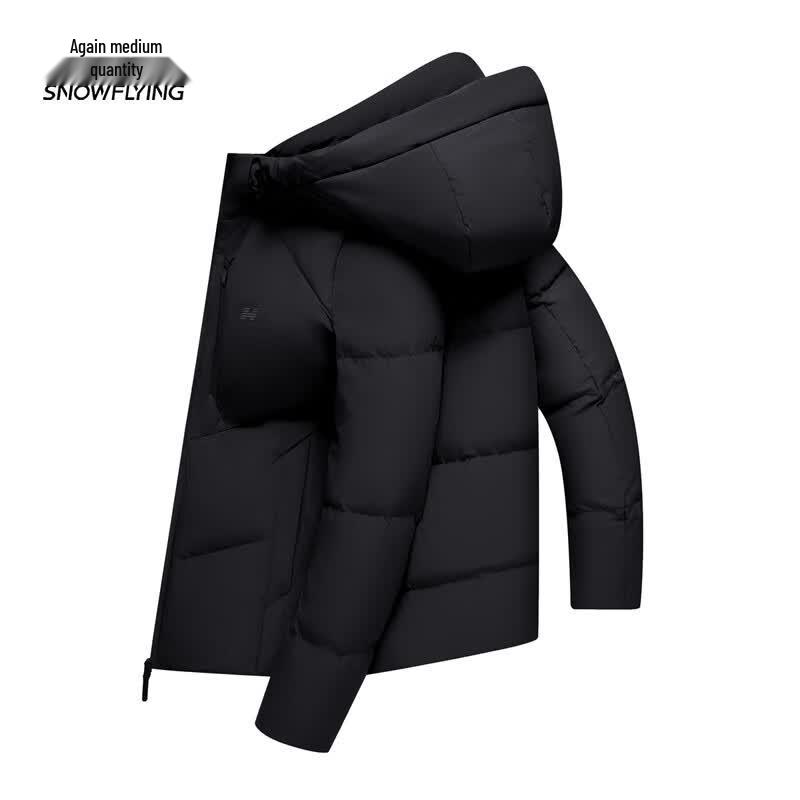 XueZhongFei Men s Detachable Hood Short Down Jacket XL