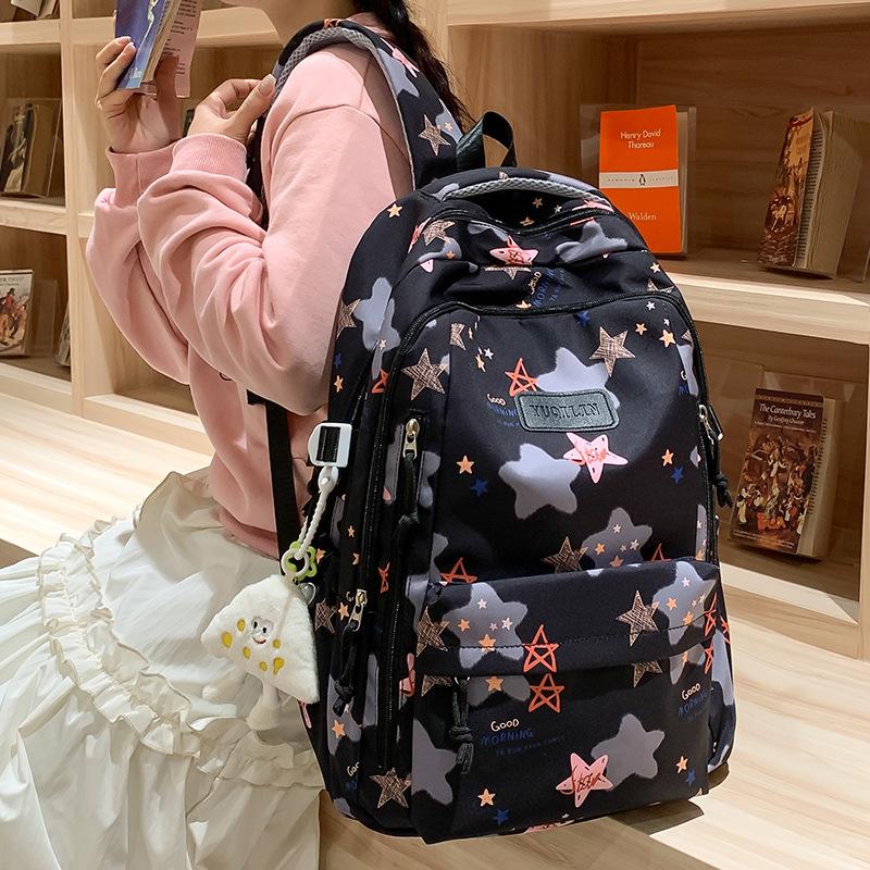 Schoolbag Children Elementary School Girls Junior High School Students College Students Large Capacity Star Backpack