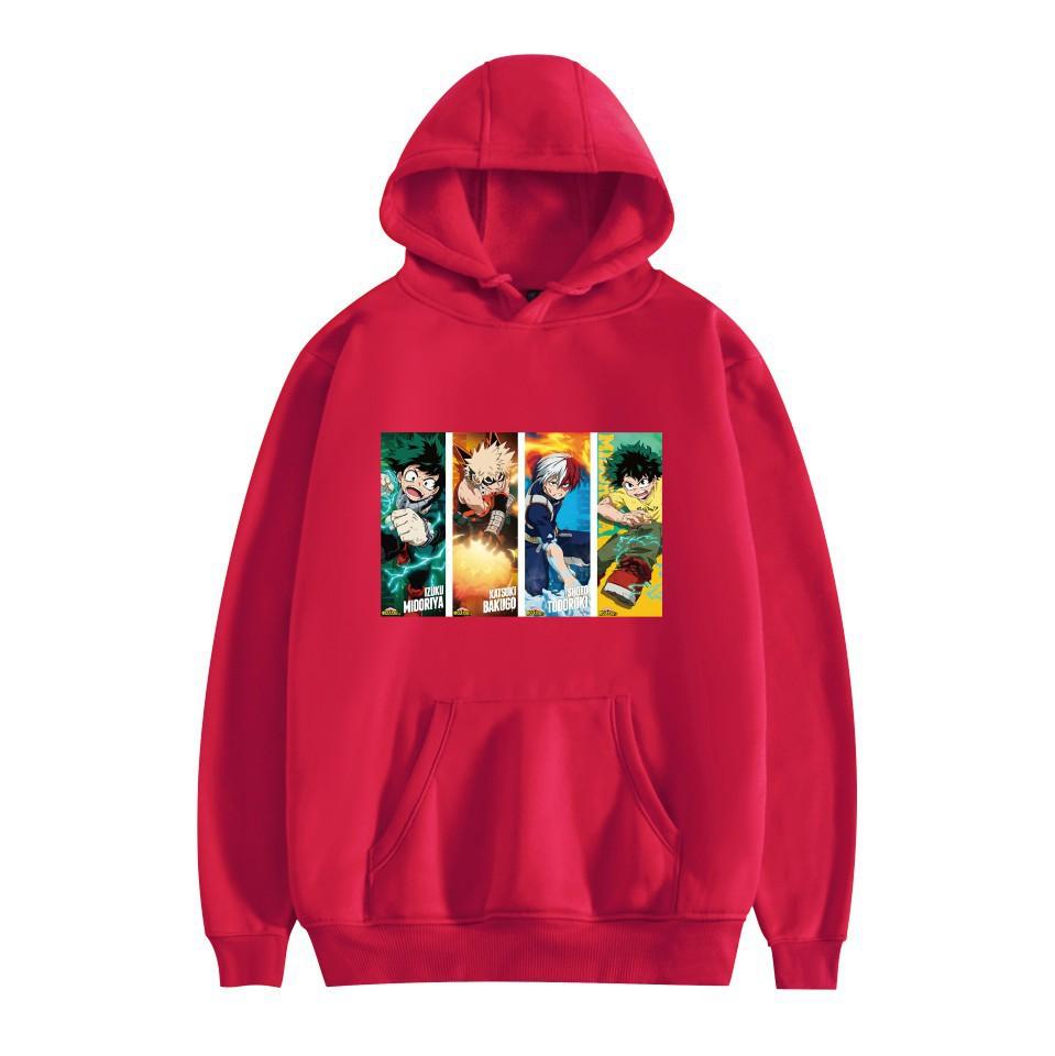 Anime Letter Print Hooded Autumn And Winter Sweater