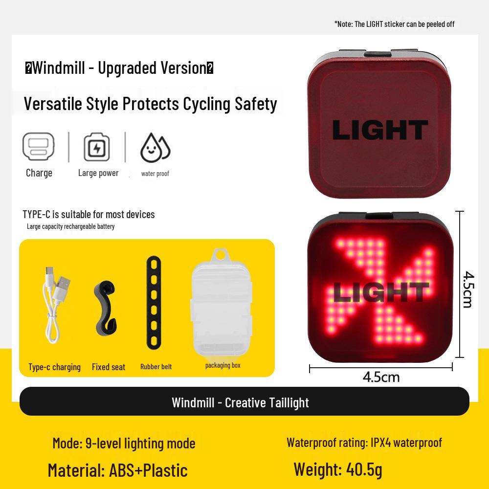 Rechargeable Multi-functional Aluminum Alloy Waterproof Bike Warning Light
