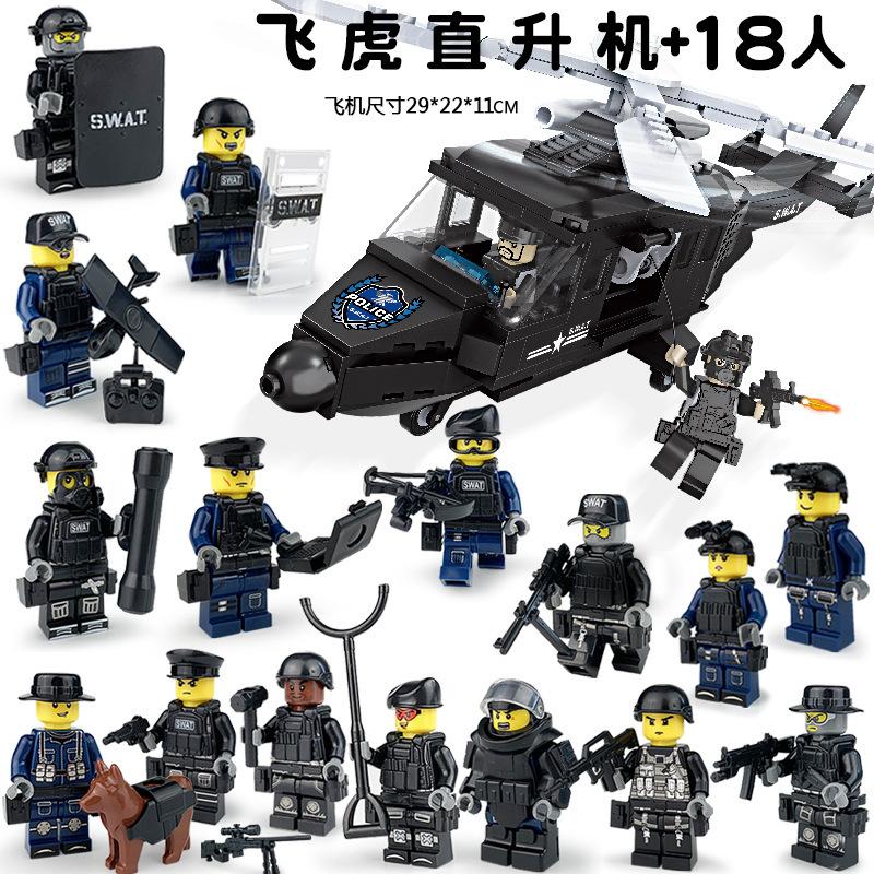 Building Block Military Minifigures Police Special Forces Minifigures Assemble Toys Year-Old Boy Birthday Model