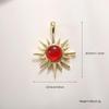 Trendy Sun Pendant Copper Gold-Plated Drip Oil DIY Jewelry: Necklace, Bracelet, Earring Accessories for Women