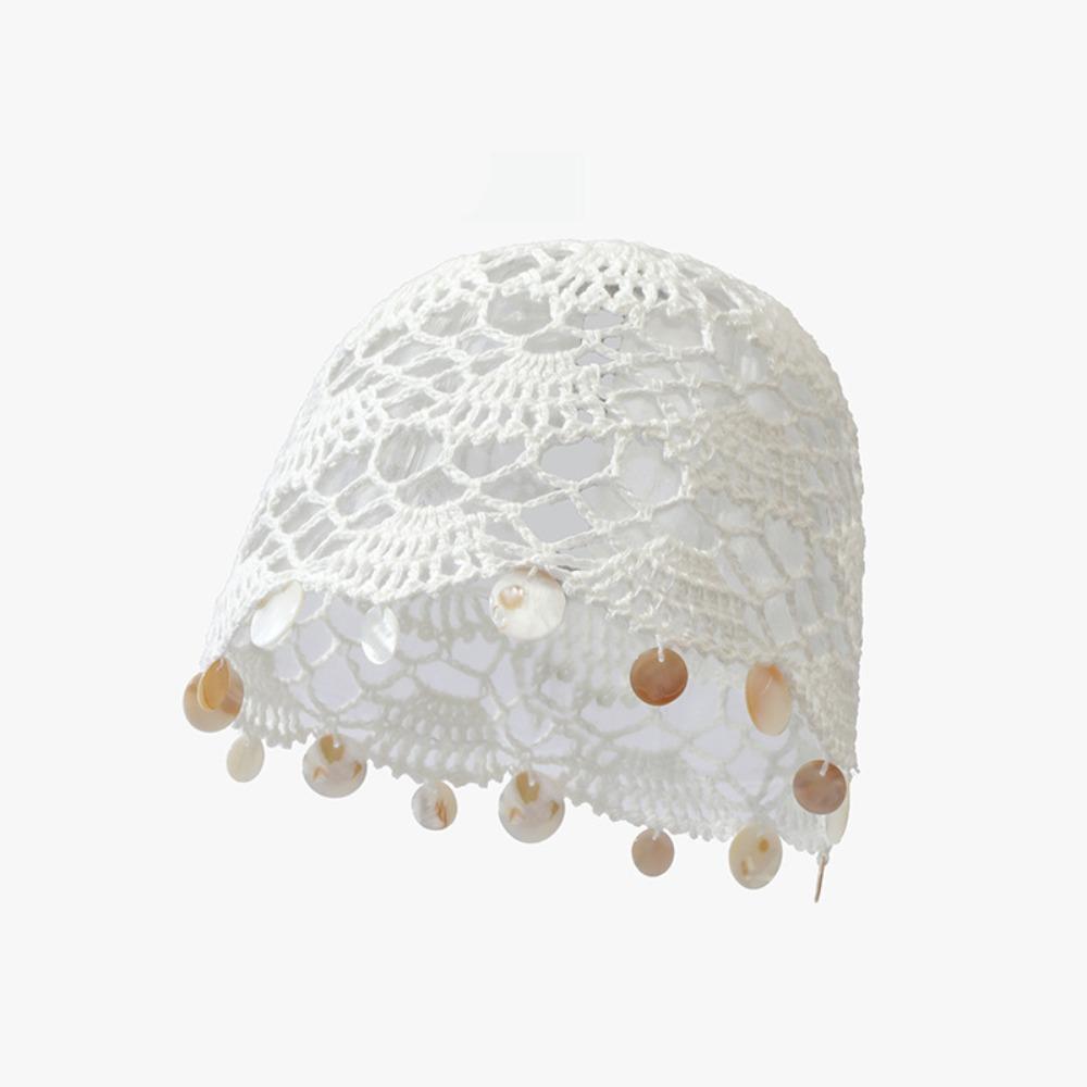 Solid Color Shell Tassels Hat Thin Bohemian Style Beanies Fashion Woven Pullover Cap Pullover Hat