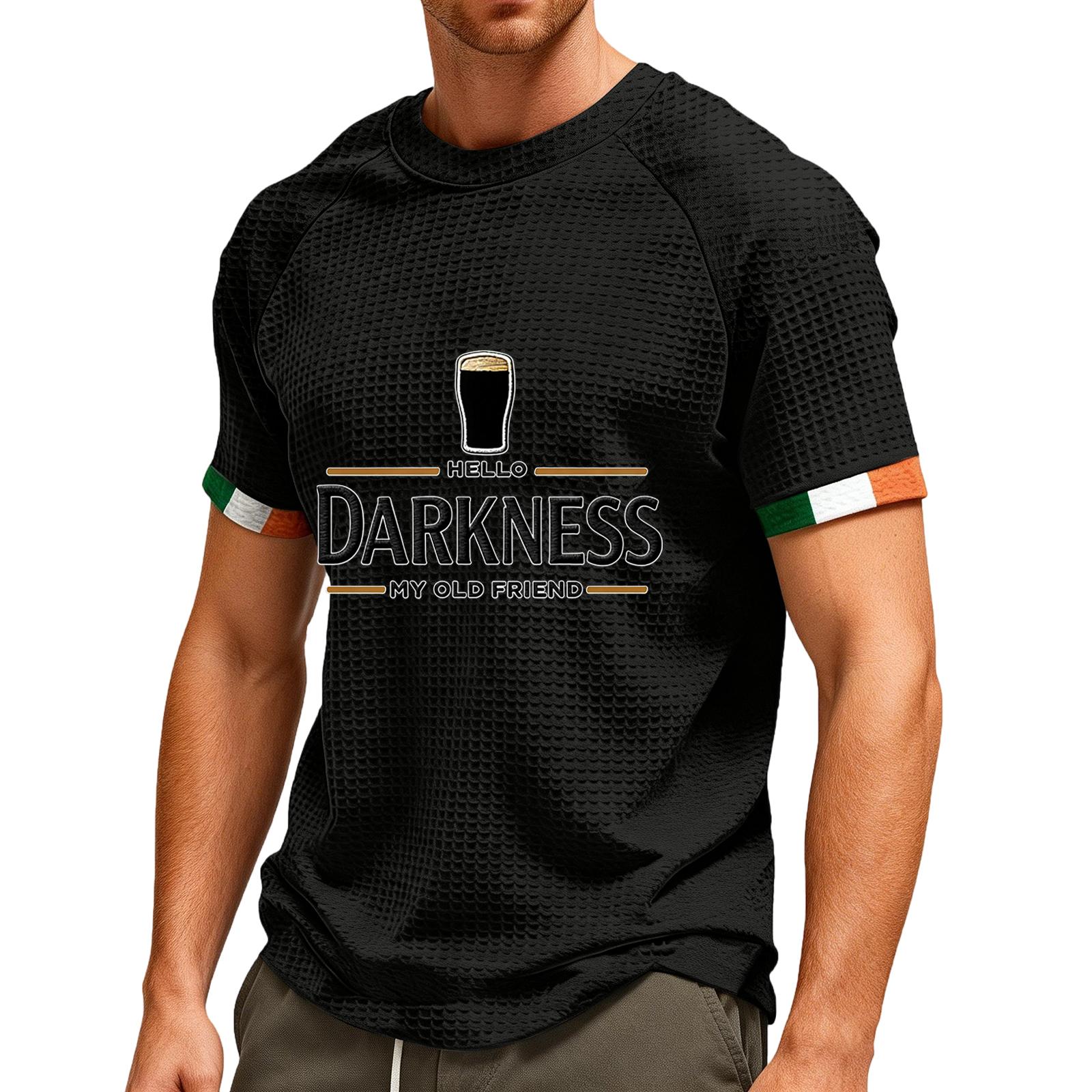 Мужская футболка  Тьма, мой старый друг  Ирландская пивная футболка Ирландия Футболка L чёрный
