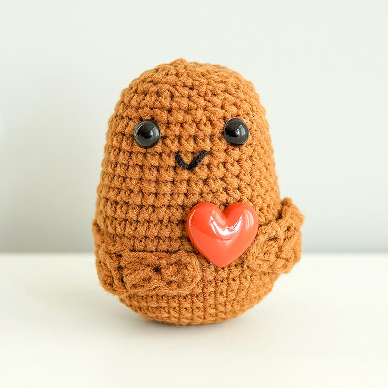 Cross-border Positive Energy Potato Crochet Doll: Humorous Yarn-Knitted Bonsai Ornament and Gift Card