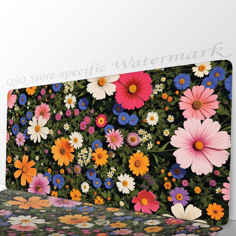 Vintage Flower Daisy Mousepad Non-slip Suitable For Office Computers Laptops E-sports Game Desk Mats XXL Keyboard