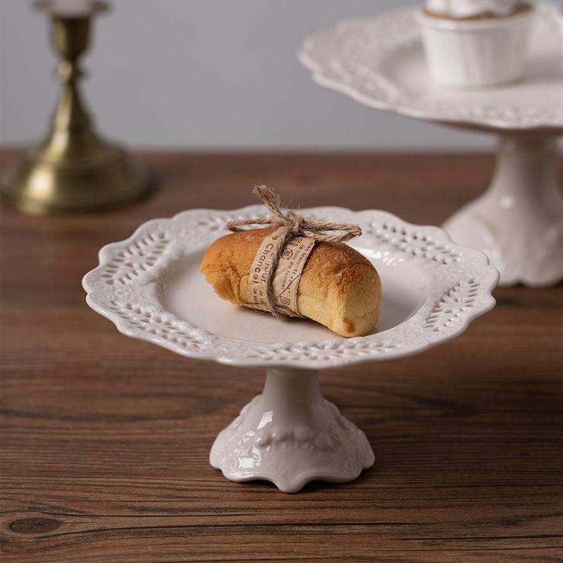 Europäischer Tortenständer aus Keramik für Hochzeiten, Partys, Desserts, Süßigkeiten, Obstteller, Kuchen, Selbsthilfe-Display, Heimtisch, Salat, Pastateller