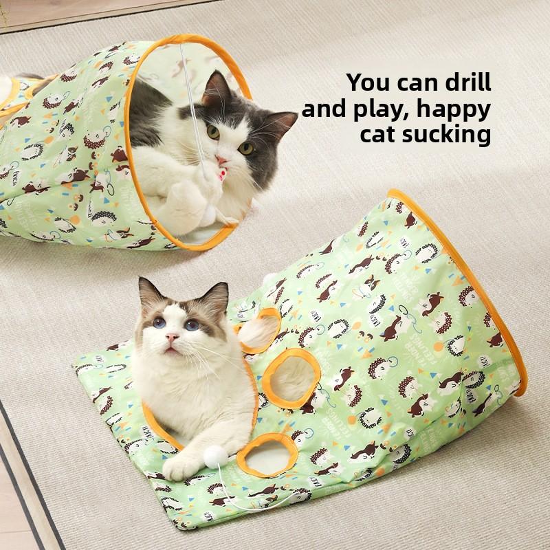 Folding Paper Cat Tunnel Toy Cat Burrows Through Pocket Rolling Dragon Passage Toy Interactive Play