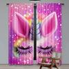 Set Of 2 Pink Unicorn Fantasy Curtains Vibrant Printed Design Suitable Bedroom Bathroom Living Room Dining Study Curtain Polyester Ideal For