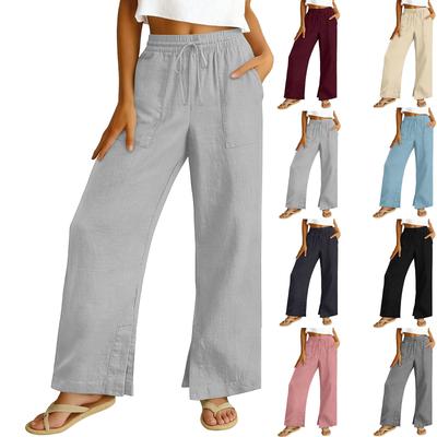 Women'S Sports Fitness Pants Casual Loose Elastic Jogging Pants Straight Wide Leg Pants Casual Pants Yoga Pants