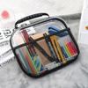 Front Mesh Pocket Toiletries Packaging Bag Transparent Zippered Hard Pouch  Small Items