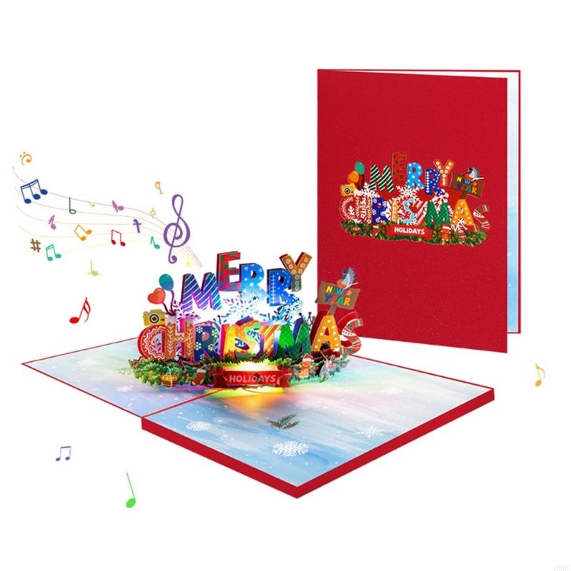 

Christmas Card With LED Light Display And Musical Surprise For Festival Greetings Birthdays Wedding Wishes China Mainland