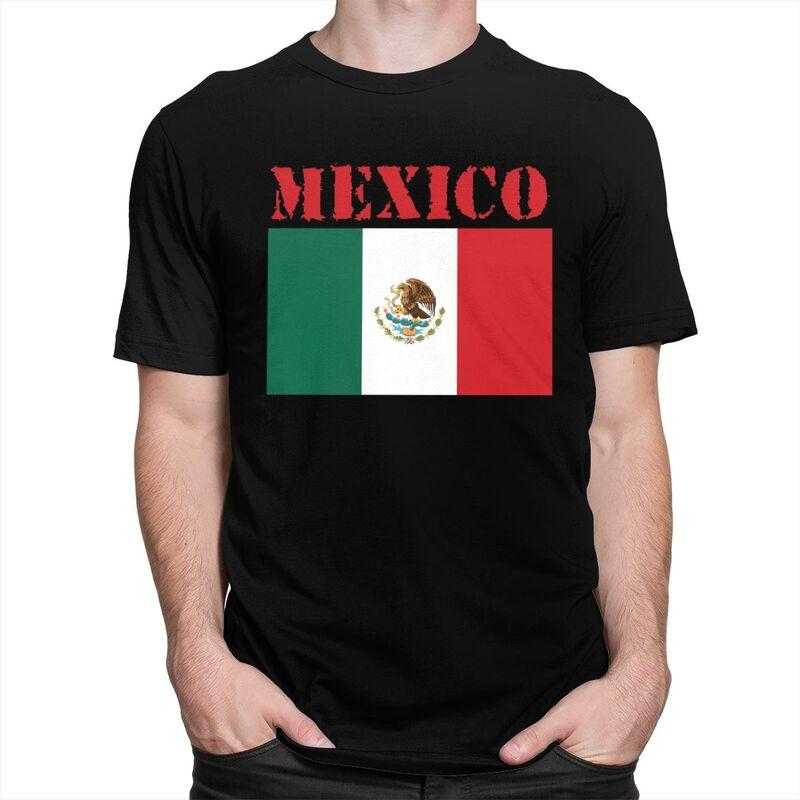 Custom Mexico Flag Tshirt for Men Short Sleeves Casual T Shirt Fashion Tshirt Loose Fit Pure Cotton Tee Gift