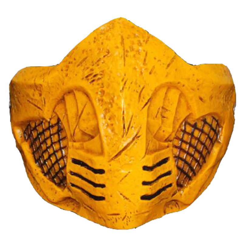 Masca Latex Jumătate Față Scorpion Nouă Mortal Kombat 11 Pentru Costum Cosplay Halloween
